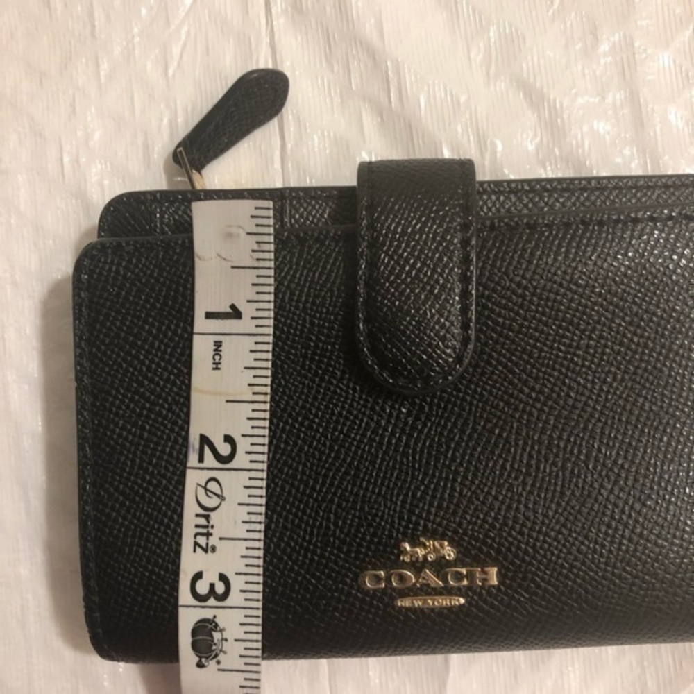 Coach black leather compact wallet - Picture 5 of 7
